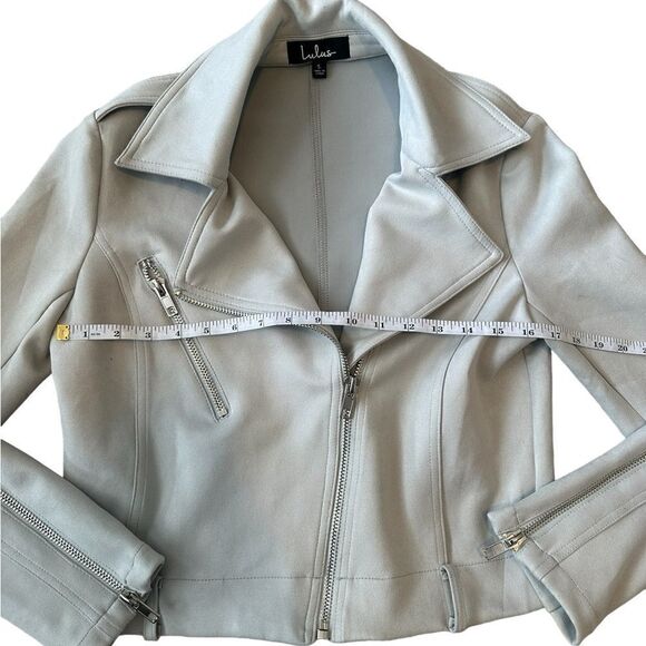 Lulu’s Better Believe It Vegan Suede Moto Jacket Size Small - Picture 7 of 11